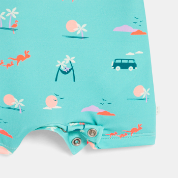 جمبسوت قصيرة مضادة للأشعة فوق البنفسجية باللون الأزرق للأولاد الصغار