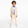 Veste de costume en coton et lin beige Garçon