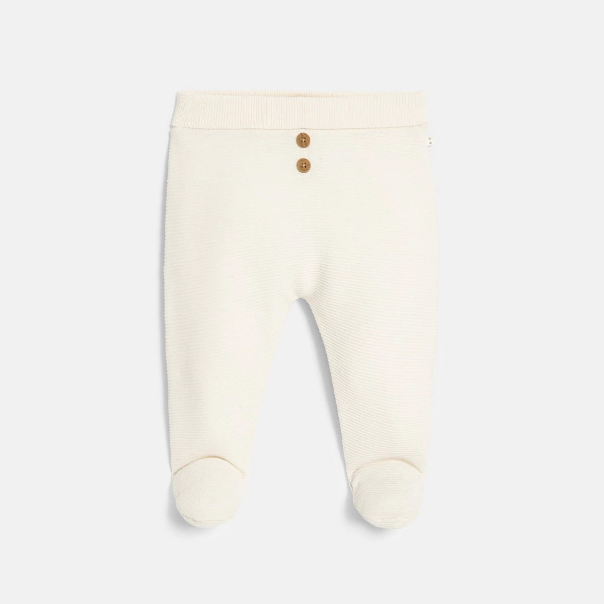 Pantalon à pieds en velours blanc naissance