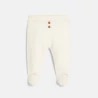 Pantalon à pieds en velours blanc naissance