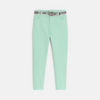 Pantalon balloon + ceinture vert Fille
