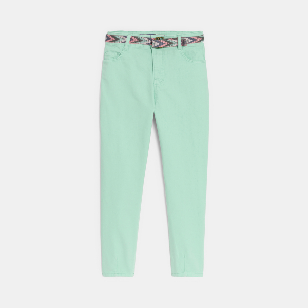 Pantalon balloon + ceinture vert Fille