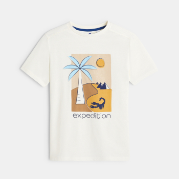 T-shirt à motif placé blanc Garçon