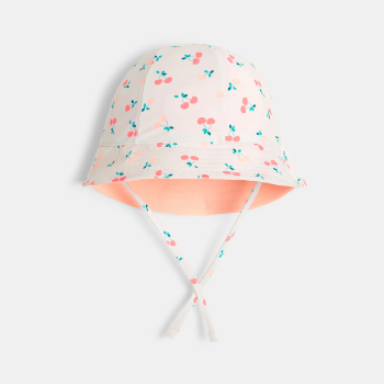 Bob cloche réversible anti UV orange bébé fille
