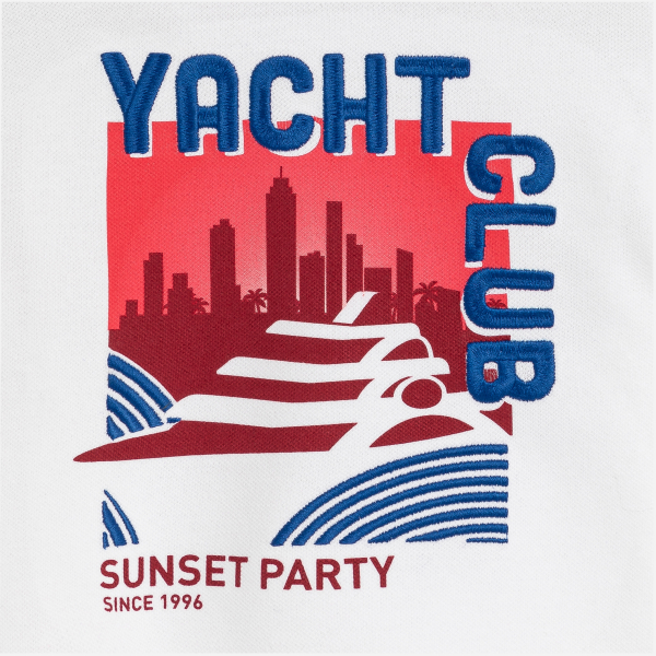 T-shirt maille piquée bateau blanc bébé garçon