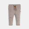 Pantalon fines rayures jambes retroussables marron bébé garçon