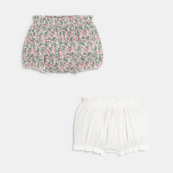 سروال بلومر قطني فاخر للفتيات الصغيرات (مجموعة من 2)