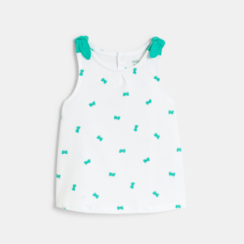 Débardeur à nœuds papillons vert bébé fille