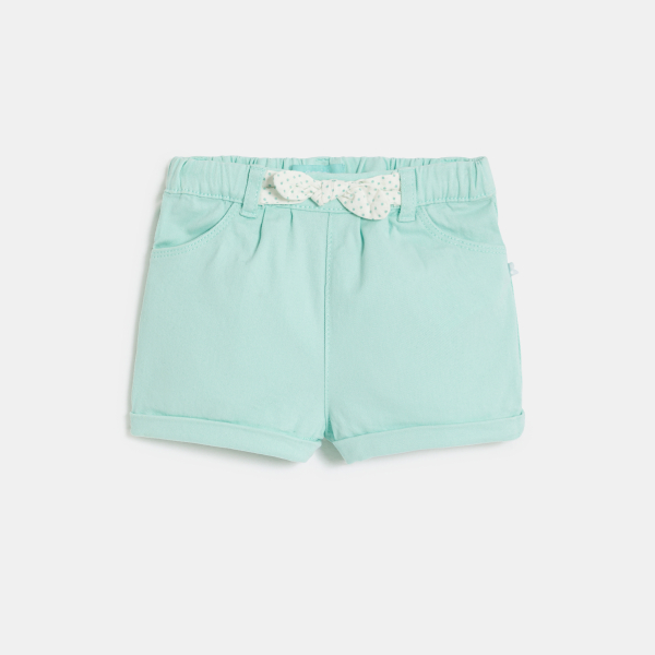 Short nœud fantaisie bleu bébé fille