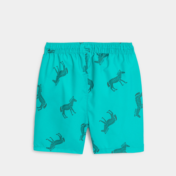 Short de bain imprimé zèbre bleu Garçon