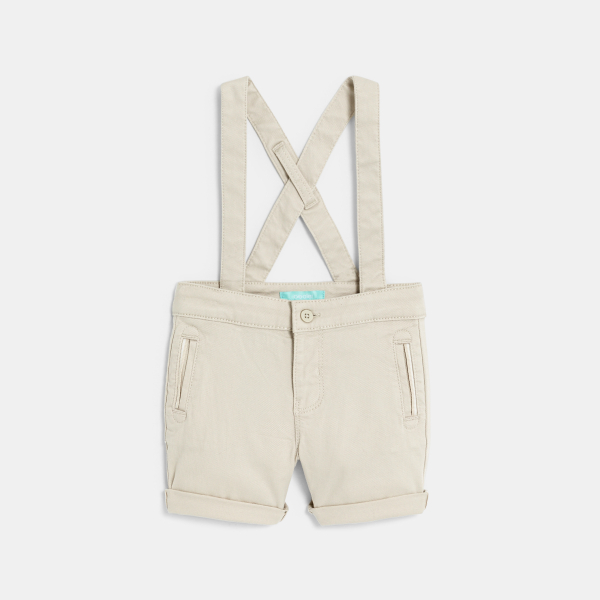 Short à bretelles et chemise blanche bébé garçon