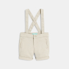 Short à bretelles et chemise blanche bébé garçon
