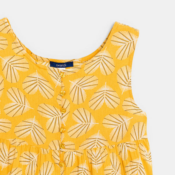 بلاي سوت بنقوش مطبوعة باللون الأصفر للفتيات