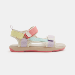 Sandale à scratch tissu multicolore fille