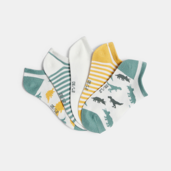 جوارب غير مرئية مزخرفة للأولاد (مجموعة من 5)