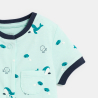 Combi courte poissons bleu bébé garçon