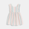 Robe à bretelles rayée multicolore bébé fille