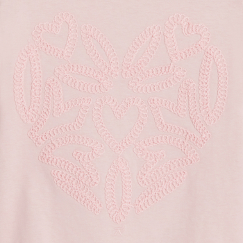 T-shirt manches longues brodé rose Fille