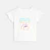 T-shirt flamants cœur blanc bébé fille
