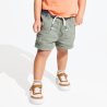 Short en lin et coton vert bébé garçon