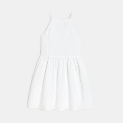 Robe chic brodée blanc Fille
