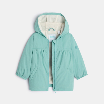 Veste à capuche verte bébé fille