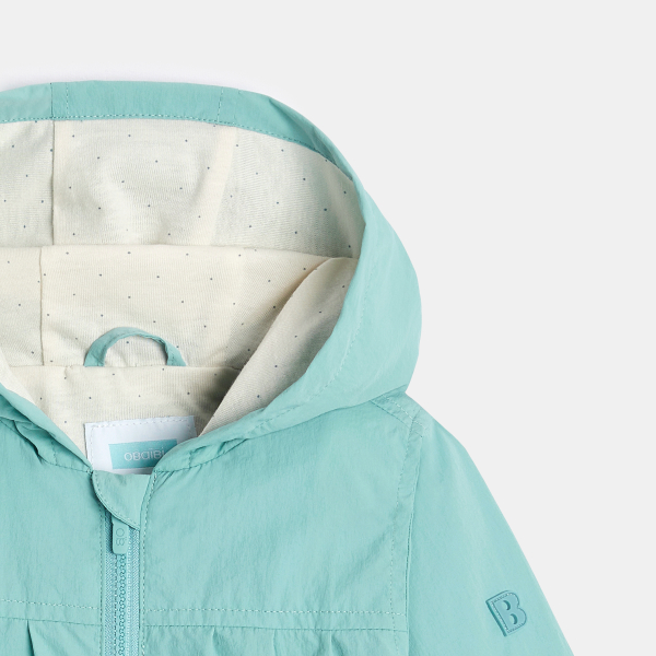 Veste à capuche verte bébé fille