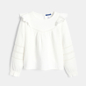 Blouse volantée en gaze de coton blanc Fille