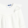 Blouse volantée en gaze de coton blanc Fille