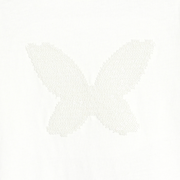 T-shirt blanc motif papillon brodé Fille
