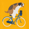 T-shirt chien vélo jaune bébé garçon