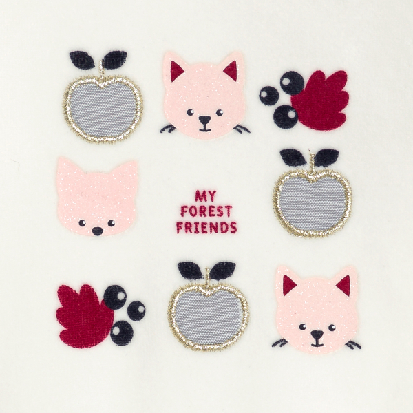 Dors-bien velours animaux de la forêt blanc bébé fille