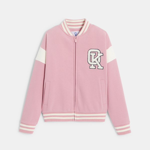 Teddy en molleton rose Fille