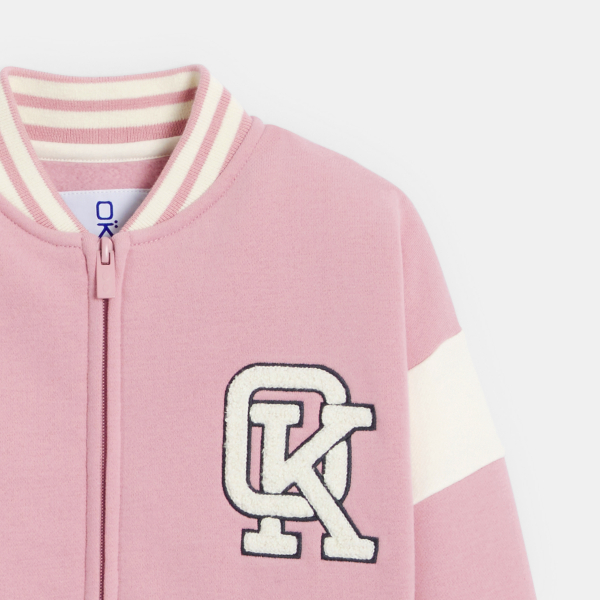 Teddy en molleton rose Fille