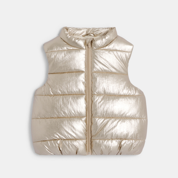 معطف مزين بالريش بدون أكمام بلون قزحي للفتيات الصغيرات