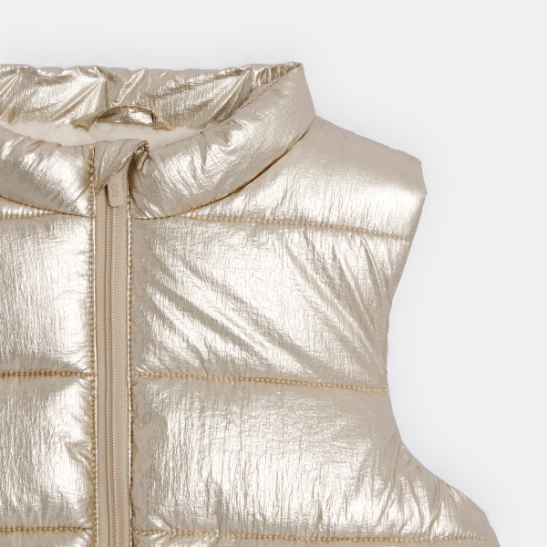 معطف مزين بالريش بدون أكمام بلون قزحي للفتيات الصغيرات