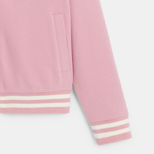 Teddy en molleton rose Fille