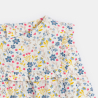 Blouse fantaisie à volants fleurie gris bébé fille