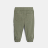 Pantalon coton fantaisie bas resserré vert bébé garçon