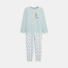 Pyjama 2 pièces en velours motif écureuil bleu Fille