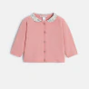 Ensemble gilet et pantalon maille tricot rose bébé fille