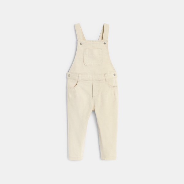 Salopette et tee-shirt fleuri blanc bébé fille