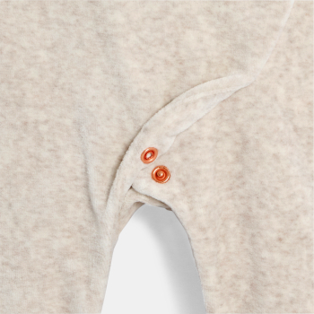 Dors-bien velours lapin avec gilet rose bébé fille