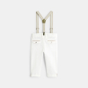 Pantalon à pinces à bretelles blanc bébé garçon