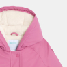 Parka déperlante doublée à capuche rose bébé fille