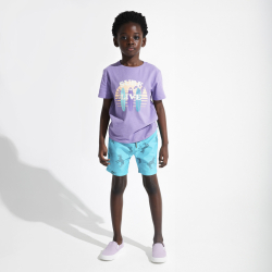 Short de bain imprimé zèbre bleu Garçon