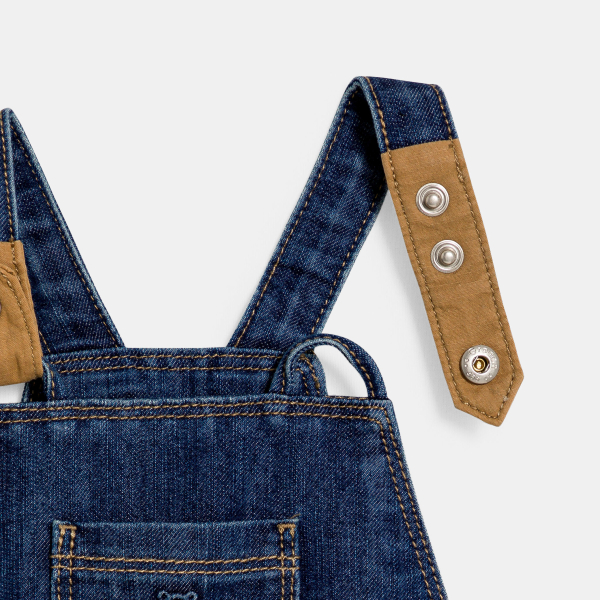 Salopette en jean bleue bébé garçon