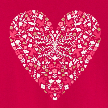 T-shirt motif cœur rose Fille