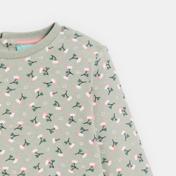 Sweat molleton fleuri gris...