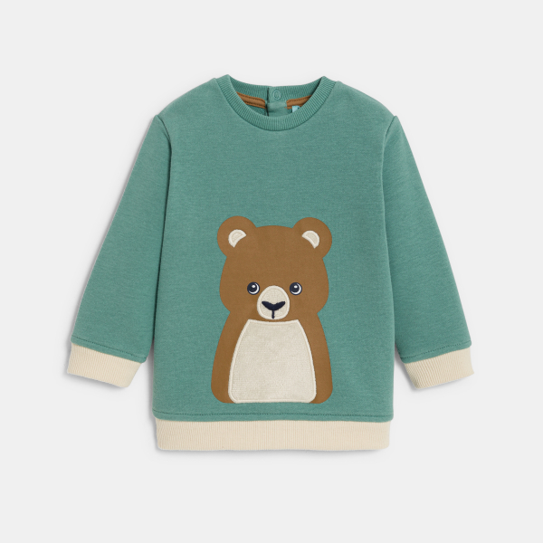 Sweat molleton ours bleu bébé garçon